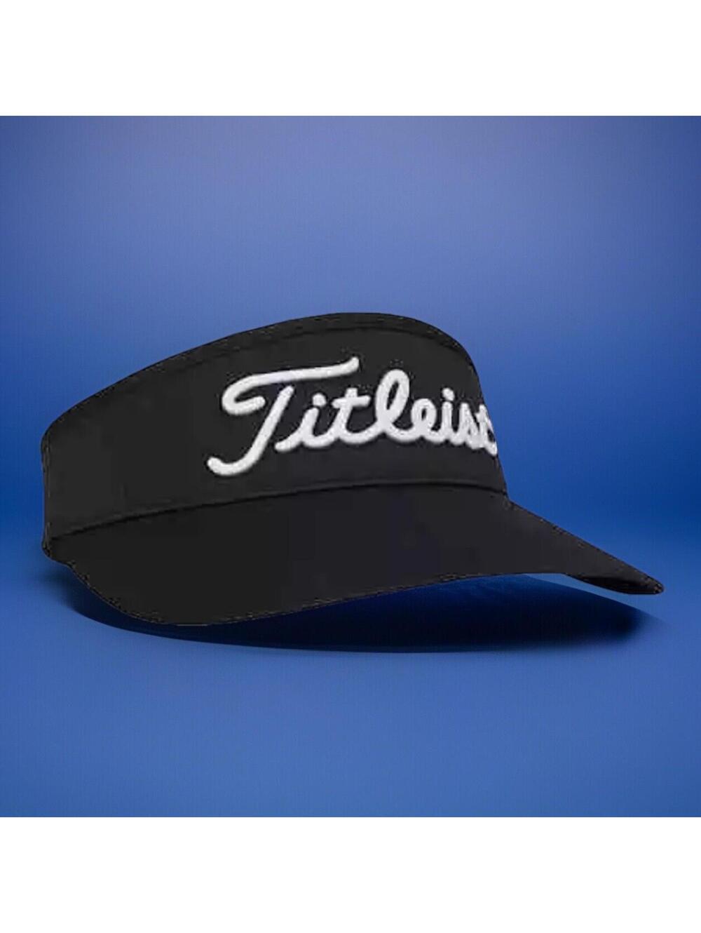 Titleist Women's Sundrop Golf Visor White Black Embroidered Adjustable Back